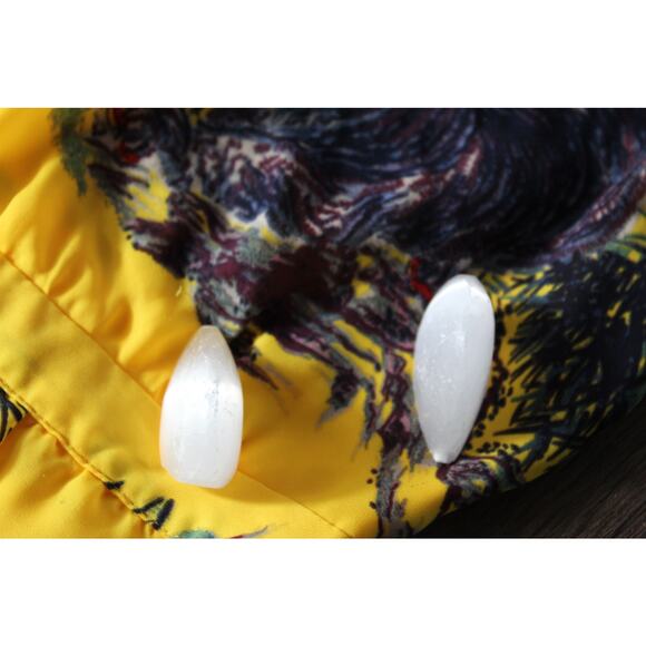 Guess Yellow Japanese Watercolor Tiger Dress Floral Hollywood Sun Halter Medium - Picture 14 of 16